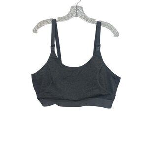 Nursing Bra Clip-Down Straps Hook Closure Size XXL Gray Breastfeeding